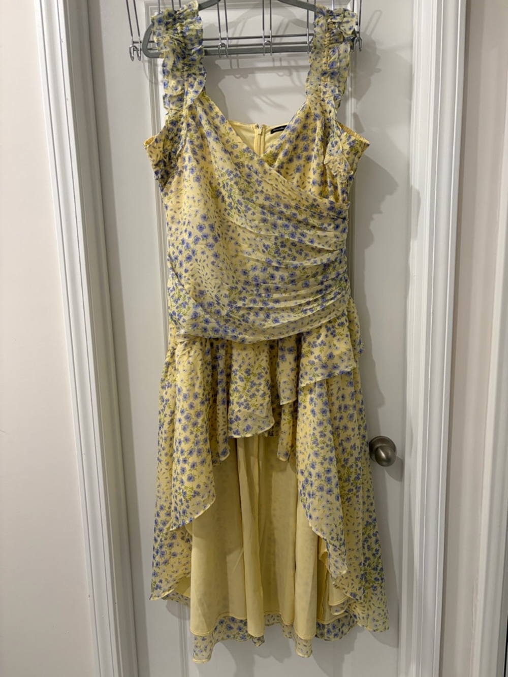 Abercrombie and Fitch Ruffle Strap High-Low Maxi Dress